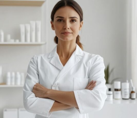 Contabilidade para clínicas de estética e bem-estar: o que ninguém te conta (mas você precisa saber) Um infográfico digital sobre contabilidade para clínicas de estética, mostrando gráficos de lucro e ícones relacionados à beleza e bem-estar.