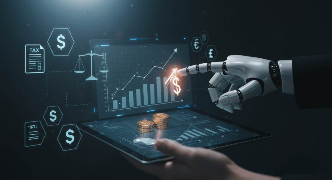 Um gráfico de barras com uma seta para cima, simbolizando o ganho de capital, e uma calculadora, ilustrando como apurar ganho de capital no Lucro Presumido.