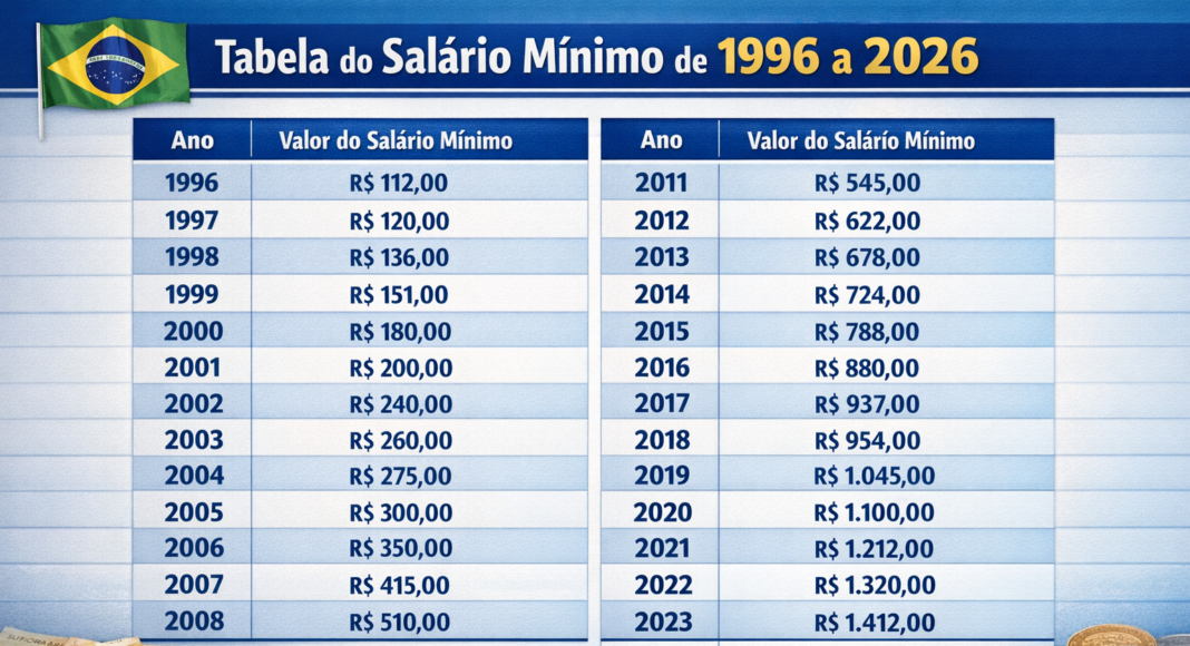 Tabela do Salario Minimo 2026